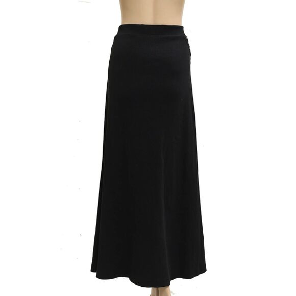 By Anthropologie Hardware Side-Slit Column Midi Skirt Studded Black MP 283845 - Picture 6 of 7